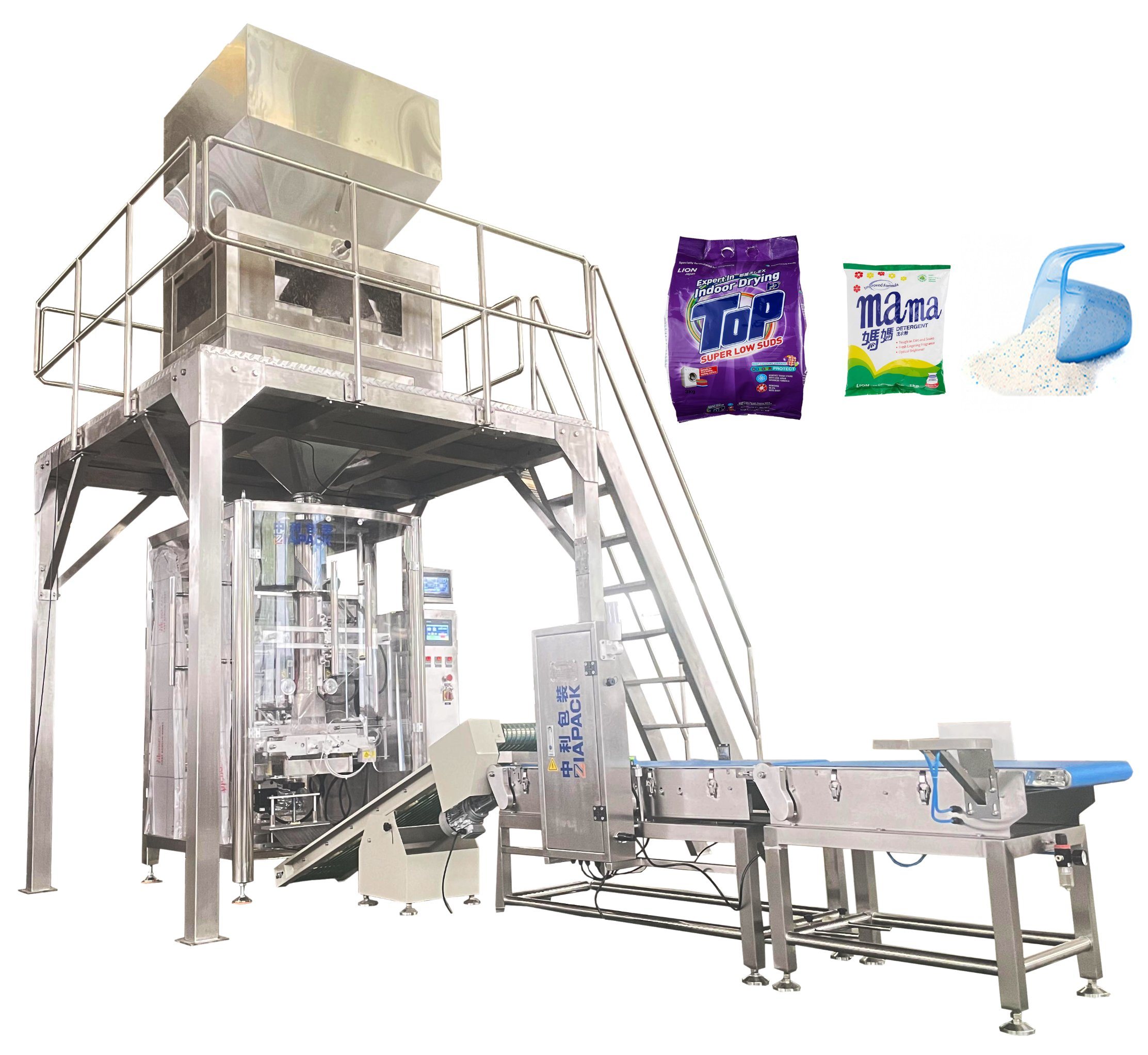 वॉशिंग पाउडर के लिए मल्टी-फ़ंक्शन Vffs वर्टिकल स्वचालित पैकिंग (पैकेजिंग) मशीन